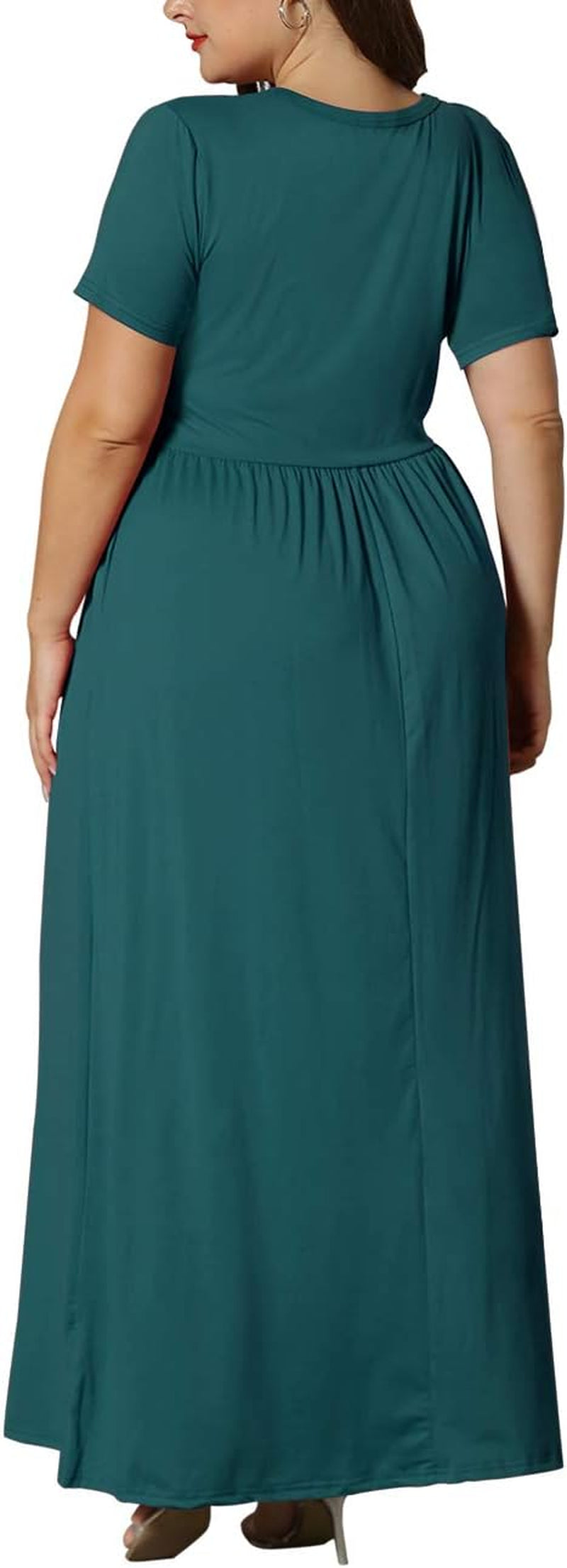 Women’S plus Size Maxi Dresses for Curvy Women Summer Casual Short Sleeve 2025 Long Dress 14W-26W