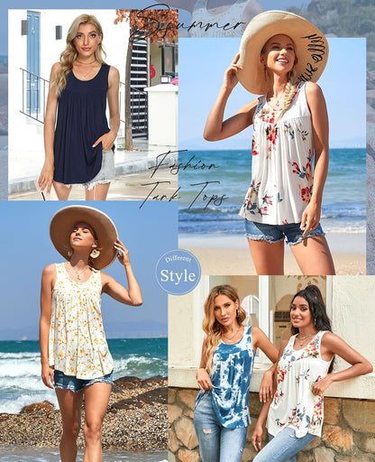 Women'S 2025 Summer Sleeveless Tank Vest Casual Ruffle Tunic Top Loose Comfy Blouse Tshirts