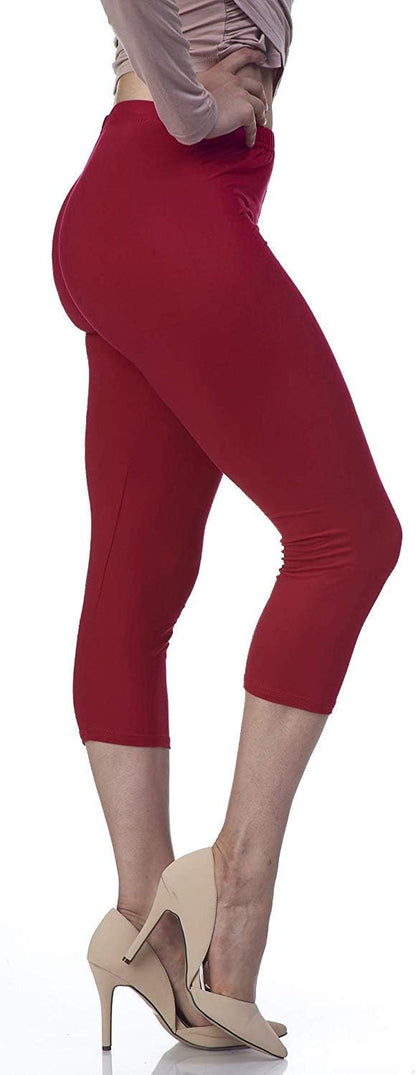 Lush Moda by Malvina Extra Soft Leggings - Variety of Colors -Plus Size - Deep Red