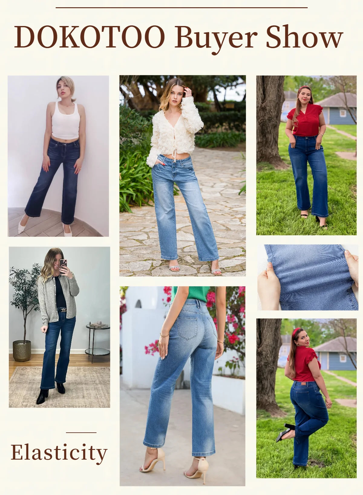 Wide Leg Jeans for Women Casual Loose Stretch Denim Pants Fashion Retro High Rise Wide-Leg Jean Trousers with Pockets US Size 4