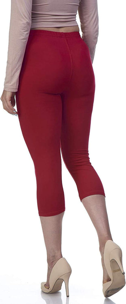 Lush Moda by Malvina Extra Soft Leggings - Variety of Colors -Plus Size - Deep Red
