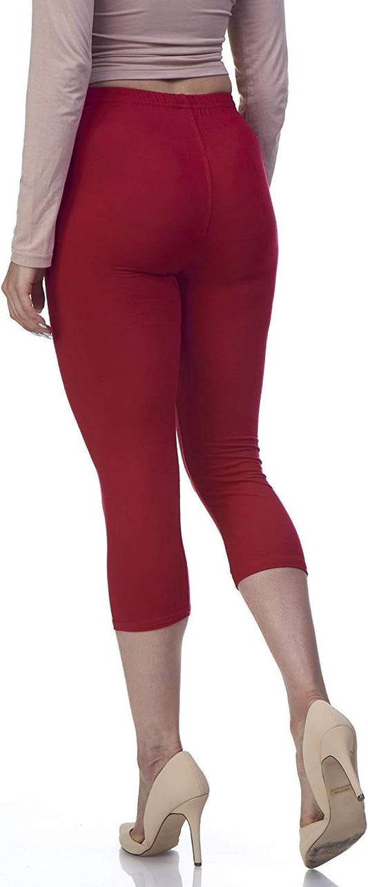 Lush Moda by Malvina Extra Soft Leggings - Variety of Colors -Plus Size - Deep Red
