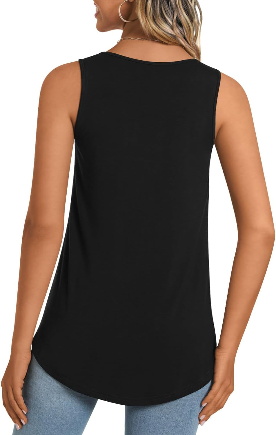 Women'S Tank Tops 2025 Summer Tunics Casual Sleeveless Shirts Ladies Loose Fit Blouses S-4XL