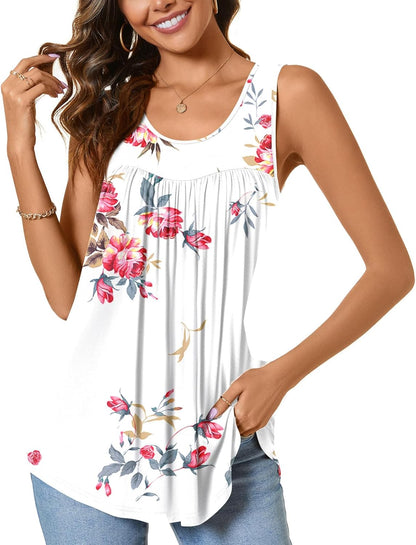 Women'S 2025 Summer Sleeveless Tank Vest Casual Ruffle Tunic Top Loose Comfy Blouse Tshirts