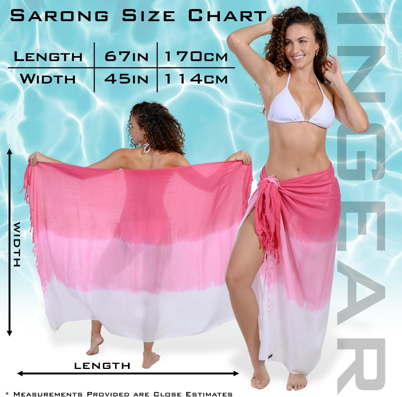 Sarong Bathing Suit Cover up for Women – Long Pareo Beach Wraps, Swimsuit Coverup Skirt, Stylish Bikini Cover Up