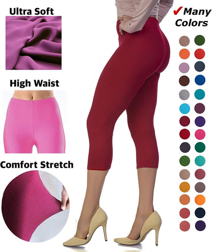 Lush Moda by Malvina Extra Soft Leggings - Variety of Colors -Plus Size - Deep Red
