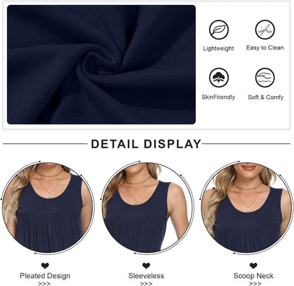 Women'S 2025 Summer Sleeveless Tank Vest Casual Ruffle Tunic Top Loose Comfy Blouse Tshirts