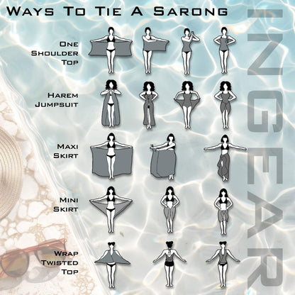 Sarong Bathing Suit Cover up for Women – Long Pareo Beach Wraps, Swimsuit Coverup Skirt, Stylish Bikini Cover Up