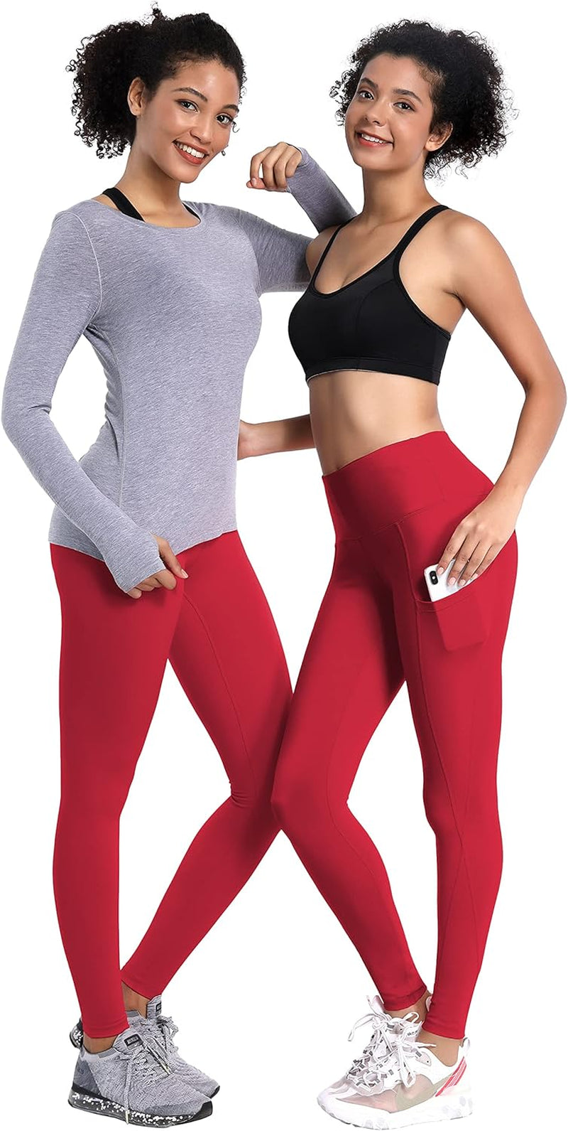 25"/26"/27"/28" Inseam Women'S Basic/Out Pockets High Waist Yoga Pants Stretchy Workout Pants